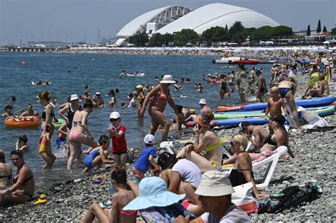 In Russia And Ukraine No Physical Distancing On Crowded Beaches The