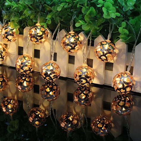 16 Leds 3 Meter Ball Metal Design Shape Led String Lights Indoor