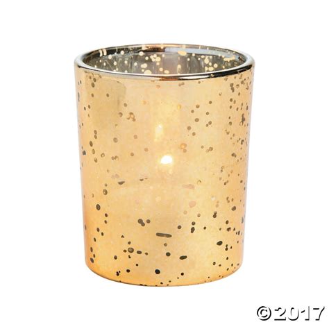 Gold Flecked Mercury Glass Votive Candle Holders 12 Pc Oriental Trading Mercury Votive