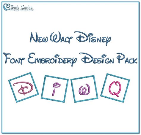 New Walt Disney Font Embroidery Design Pack Emblanka