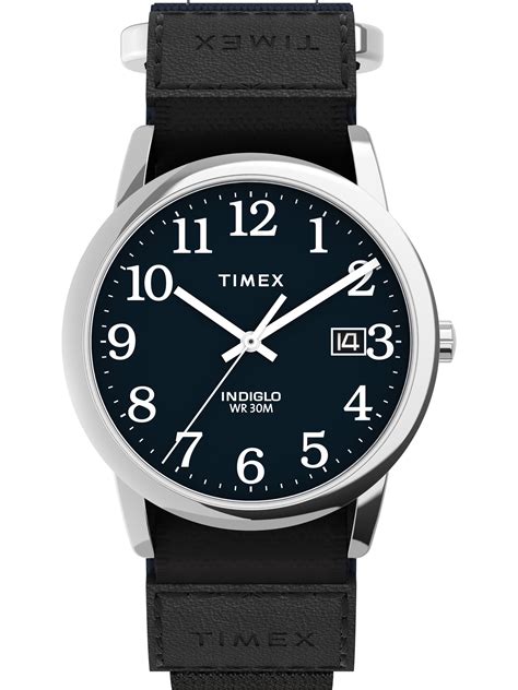 Timex Mens Easy Reader Date Bluesilver 35mm Casual Watch Fastwrap