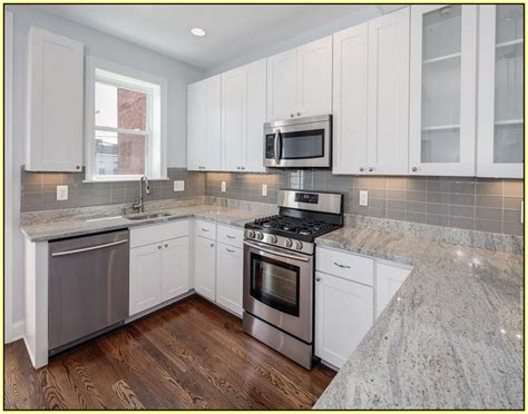 White Kitchen Cabinets With Gray Granite Countertops A Perfect