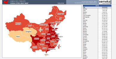 china heat map excel template automatic city state