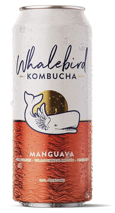 Whalebird Kombucha Manguava 8 X 16oz Cans Grocery