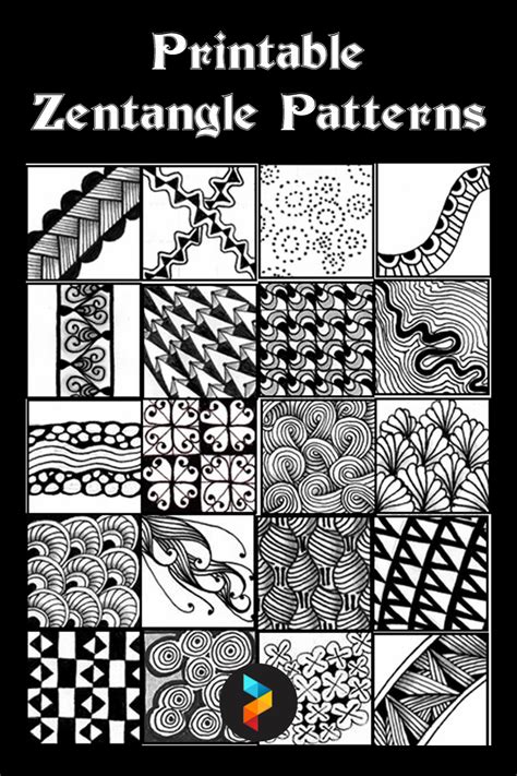 Pdf Zentangle Patterns Free Printable Printable Form Templates And