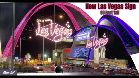 New Las Vegas Sign I Downtown Las Vegas Arches Light Up For The First
