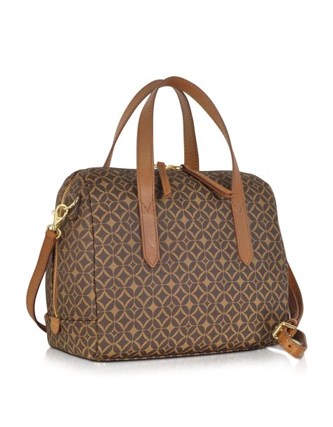 Tote fossil handbags are large open or zip pouch bags with short parallel handles. Lyst - Fossil Sydney Signature Satchel in Brown