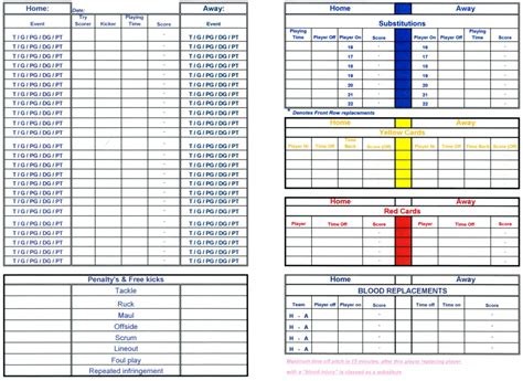 Printable Football Referee Game Card Template Printable Templates