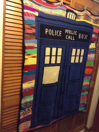 Scrappy Tardis Afghan Pattern With Chart Crochet Tardis Doctor Who