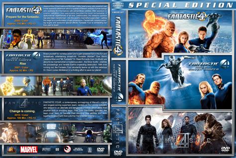 Fantastic 4 Triple Feature Dvd Cover 2005 2015 R1 Custom