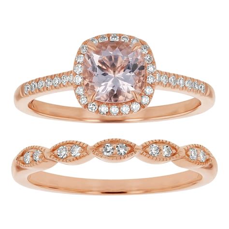 Morganite Engagement Ring Collection 14k Rose Gold Morganite And 14