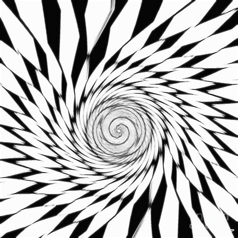 Trippy Art Black And White Spiral Digital Art By Douglas Brown