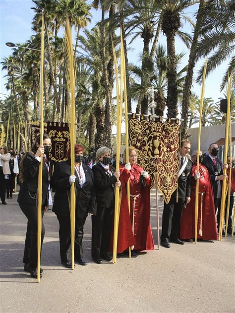 People With White Palms For The Palm Sunday In Spain Editorial