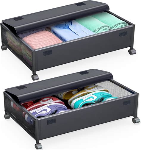 Amazon Womrich Under Bed Storage Containers With Wheels Under Bed