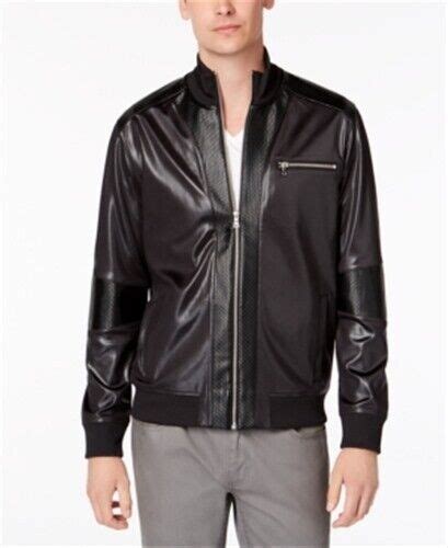 Inc International Concepts News Jacket Faux Leather Trim Black Mens 2xl