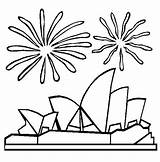 Opera Coloring Australia Sydney Bridge Harbour Celebration Sidney Drawing During Cartoon Getcolorings Emu sketch template