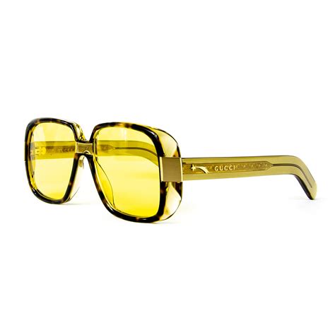 Mens Square Sunglasses Yellow Havana Gucci Touch Of Modern