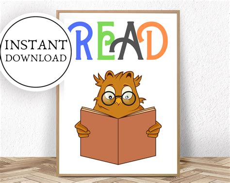 Read Sign Read T Reading Sign Digital Download Etsy Reading Art