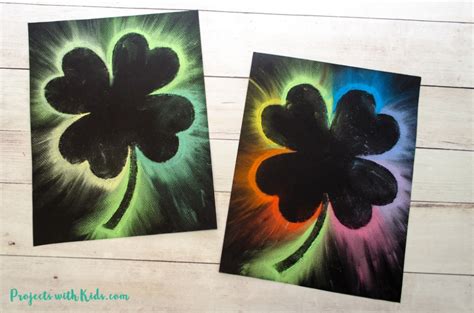 Make Brightly Colored Shamrock Art With Chalk Pastels In 2020