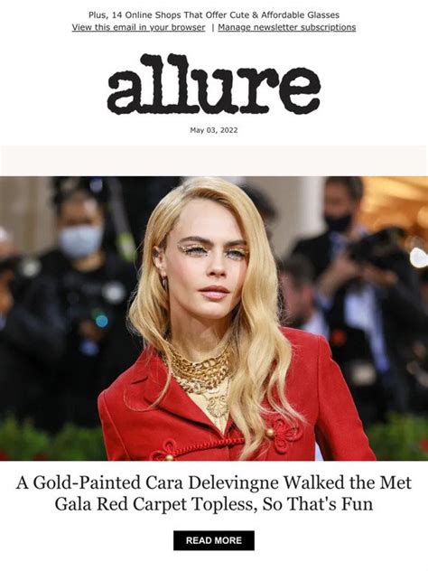 Allure Beauty Box A Topless Gold Painted Cara Delevingne Walked The