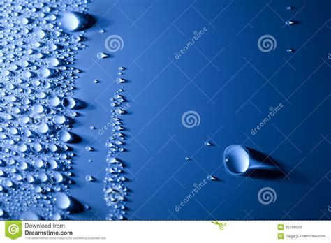 Abstract Water Drops Background With Beautiful Big Drop Stock Photos
