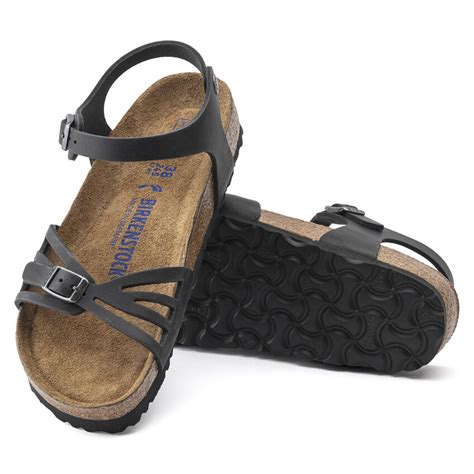 Birkenstock Womens Bali Soft Footbed Backstrap Sandal Black Oiled Clearys Shoes And Boots