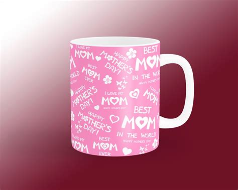 Mug Template Mothers Day Mug Design Sublimation Mug I Love Etsy