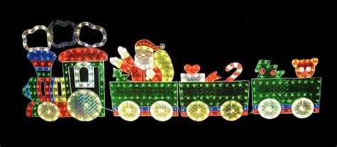 4 Pc Holographic Led Lighted Motion Train Set Christmas Outdoor