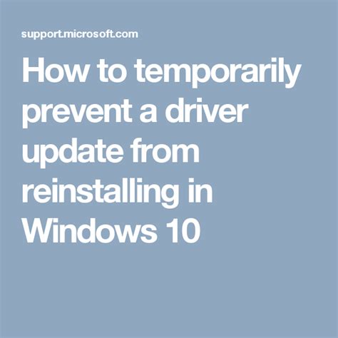 How To Temporarily Prevent A Driver Update From Reinstalling In Windows