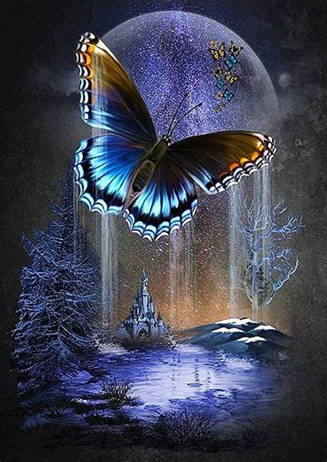 Fantasy Butterfly 5d Diy Diamond Painting Kits Uk Kn80065 Beautiful Butterflies Art Butterfly