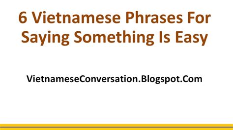 Learn Vietnamese Phrases For Saying Something Is Very Easy Youtube