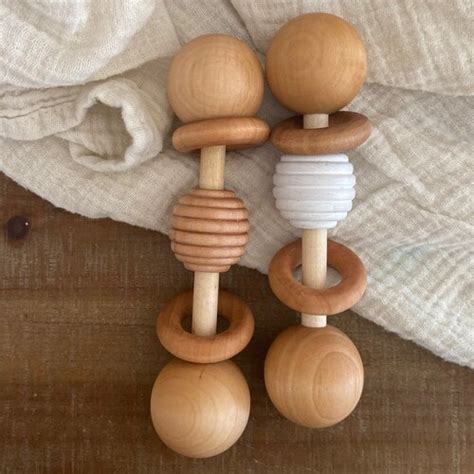 Baby Rattle Wooden Baby Toys Wood Baby Toy Natural Baby Etsy