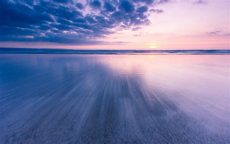 Beach Ocean Sunset Clouds Wallpapers Hd Desktop And