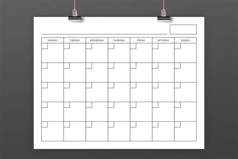 85 X 11 Inch Blank Calendar Page Template By Running With Foxes