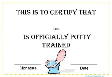 Potty Training Certificates Free Printables