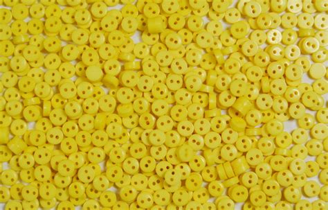 Pack Of 100 Buttons 6mm Yellow Circles Mini Buttons For Dolls