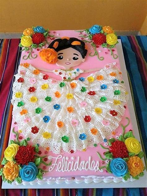 Best mexican themed wedding cakes from mexican themed cake cute minus pink layer. beautiful Mexican girl cake gorgeous lace dress colorful ...