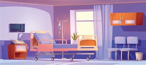Single Patient Ward In Modern Private Clinic 16259359 Vector Art At