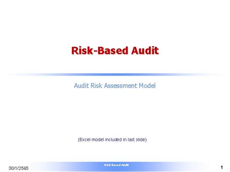 RiskBased Audit Risk Assessment Model Excel model included