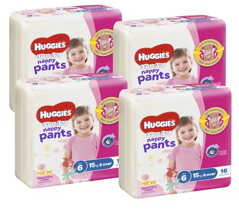 Buy Huggies Ultra Dry Junior Girl Nappy Pants Value Box Size 6 64