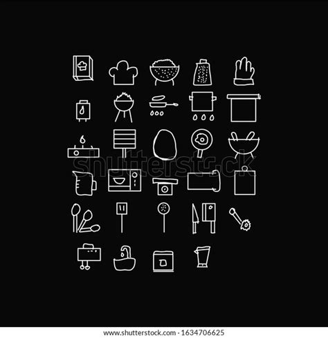 Cooking Hand Drawn Icon Set Fully Stock Vector Royalty Free 1634706625 Shutterstock
