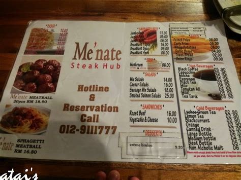 However comes this ramadan month, me'nate steak hub will be introducing their ramadan buffet which consist of more than 70 delicious items at only rm89.90 for adults and rm 49.90 for. Atai/Naza/Azan: Me'nate Steak House Ampang