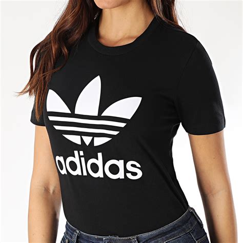 Adidas Originals Tee Shirt Femme Trefoil Fm Noir Laboutiqueofficielle Com