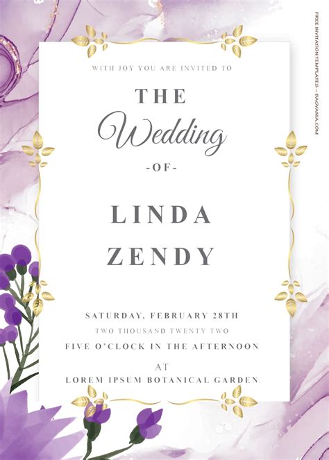 10 Purple Temptation Color Wedding Invitation Templates Wedding