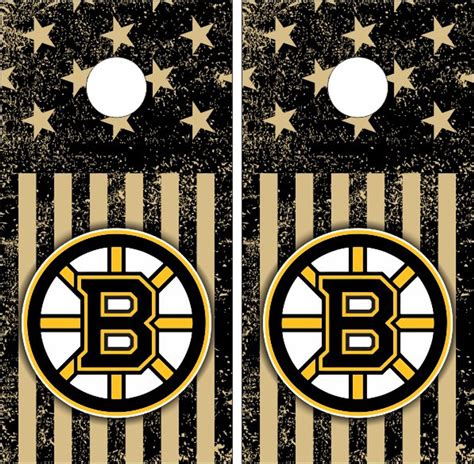 Boston Bruins Version 7 Cornhole Wraps Set Of 2 Custom Cornhole Llc