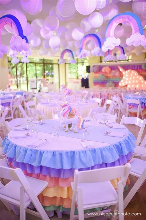 Chair decorations can do just that. Stella's Magical Unicorn Themed Party - Table centerpiece ...
