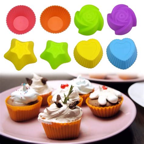 Buy 12pcs Silicone Mold Heart Cupcake Soap Silicone