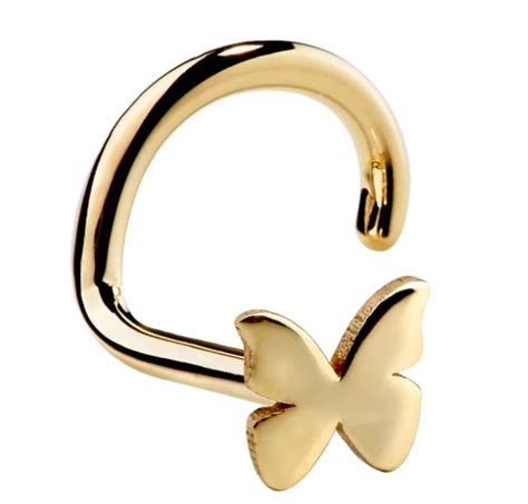 Butterfly 14k Gold Nose Ring Freshtrends Body Jewelry Blog