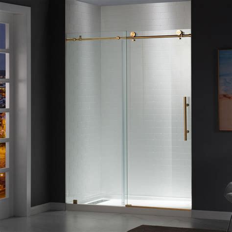 woodbridge suffield 44 in to 48 in x 76 in frameless sliding shower door with shatter