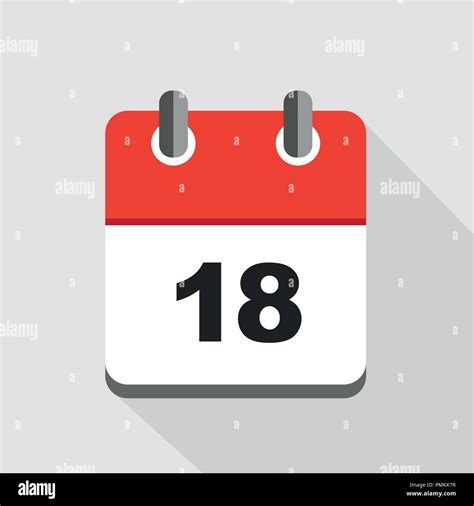 Ilustración Vectorial De Calendario Icono Rojo 18 Eps10 Imagen Vector